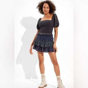 AE Mini Skirt floral layered with ruffles NWT
